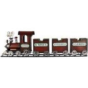 Clayre & Eef Kerstdecoratie Beeld Trein 95x19x28 cm Rood Metaal