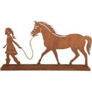 Clayre & Eef Decoratie Beeld Kind 42x7x22 cm Bruin Metaal