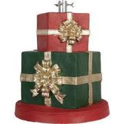 Clayre & Eef Kerstboom Standaard Cadeau Ø 44x54 cm Groen Rood Keramisc...