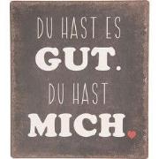 Clayre & Eef Tekstbord 13x15 cm Zwart Metaal