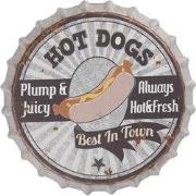 Clayre & Eef Tekstbord Ø 33 cm Beige Metaal