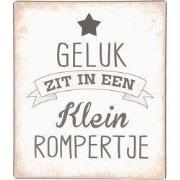 Clayre & Eef Tekstbord 13x15 cm Beige Metaal