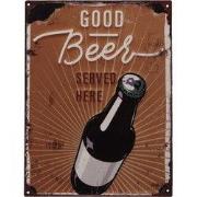 Clayre & Eef Tekstbord 25x33 cm Bruin IJzer