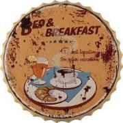 Clayre & Eef Tekstbord Ø 50 cm Geel IJzer