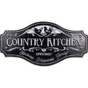 Clayre & Eef Wanddecoratie 60x30 cm Zwart IJzer Kippen