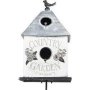 Clayre & Eef Tuinsteker 18x13x109 cm Grijs Wit Metaal Bloemen