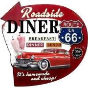 Clayre & Eef Tekstbord 56x54 cm Rood IJzer Auto