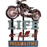 Clayre & Eef Tekstbord 46x60 cm Blauw IJzer Motor