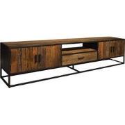 Livingfurn - TV Meubel Dakota 240 cm - Riverwood / Gecoat Staal