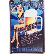 Clayre & Eef Wanddecoratie 20x30 cm Blauw Wit Metaal