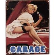 Clayre & Eef Tekstbord 20x25 cm Rood IJzer Vrouw