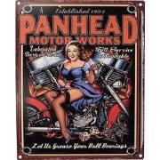 Clayre & Eef Tekstbord 20x25 cm Zwart IJzer Vrouw op Motor