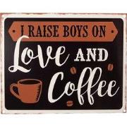 Clayre & Eef Tekstbord 25x20 cm Zwart Bruin IJzer