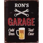 Clayre & Eef Tekstbord 20x25 cm Zwart IJzer Bierglas