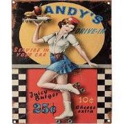 Clayre & Eef Tekstbord 20x25 cm Rood IJzer