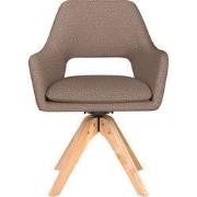 Eetkamerstoel Mos Taupe Houten Swivel - Giga Meubel