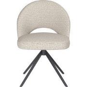 Eetkamerstoel Mick Off-White Metalen Swivel - Giga Meubel