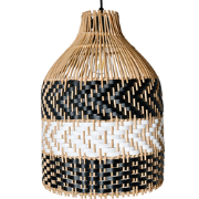 TURABO - Hanglamp - Zwart/Wit - Rotan