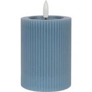 Clayre & Eef LED Kaars 8x13 cm Blauw Wax