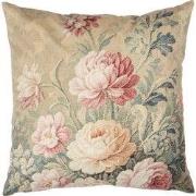 Clayre & Eef Kussenhoes 45x45 cm Beige Polyester Bloemen