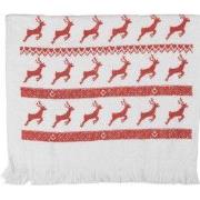 Clayre & Eef Gastendoekje 40x66 cm Wit Katoen Hert