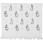 Clayre & Eef Gastendoekje 40x66 cm Wit Katoen Konijn