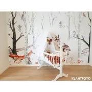 Dieren in het bos - Kinderbehang - 389,6 cm x 280 cm - Walloha