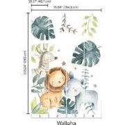 Schattige safari dieren - Kinderbehang - 194,8 cm x 280 cm - Walloha