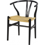 Set van 2 stoelen Oslo Beuken Zwart en Riet