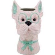 Vase -Flower Vase Dog - Pink/ Mint - 13,5x14,5x23cm