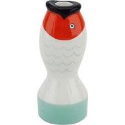 Candle holder - Fish - Mint/White/Orange - 7x7x16,5cm