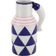 Vase - Jug Fishes - Blue/White/Pink - 14x11x21,5cm