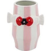 Vase -Flower Vase Fishes - Pink/White- 14x11,5x18cm