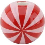 Candle holder - Swirl- Dolomite - Red/Pink - 7x7x7cm