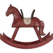 Clayre & Eef Decoratie Beeld Hobbelpaard 39x12x33 cm Roze Kunststof