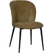 LABEL51 Eetkamerstoel Vino - Mustard - Elite - Zwart Metalen Frame