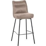 LABEL51 Eetkamerstoel Lennon - Taupe - Micro Suede - Hoog