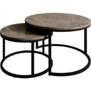 Meubella - Salontafel Rica - Grijs marmerlook - Set van 2