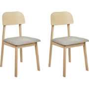 SCANDIA - Eetkamerstoel set van 2 - Taupe - Rubberhout