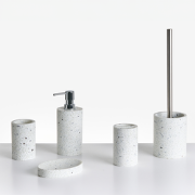 PERENE - Badkameraccessoireset - Terrazzo wit - Polyresin