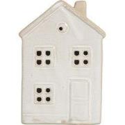 Clayre & Eef Decoratie Huis met LED 8x5x12 cm Beige Keramiek