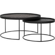 DTP Home Coffee table Mercurius BLACK, set of 2,35xØ60 cm / 40xØ80 cm,...