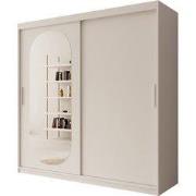 Meubella - Kledingkast Bodhi - Wit - 200 cm - Met spiegel
