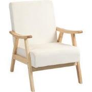 Gestoffeerde Stoel - Schuimvulling - Rubberhouten Frame - Crèmewit