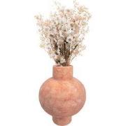 QUVIO Bloemenvaas - Keramiek - Bol - 25 cm - Oranje