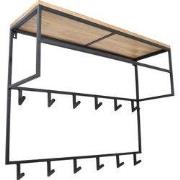 LOFT42 Jip Kapstok - 12 haken - Metaal - Zwart - 100x80x33