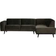 WOOOD Statement Hoekbank Rechts - Velvet - Groen - 77x274x210