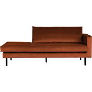 WOOOD Rodeo Daybed Rechts - Velvet - Roest - 85x203x86