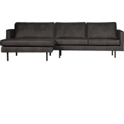 WOOOD Rodeo Chaise Longue Links - Eco-leder - Zwart - 85x300x155