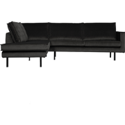 WOOOD Rodeo Hoekbank Links - Velvet - Antraciet - 85x266x86/213